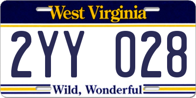 WV license plate 2YY028