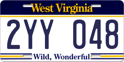 WV license plate 2YY048
