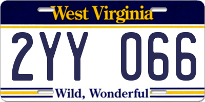 WV license plate 2YY066
