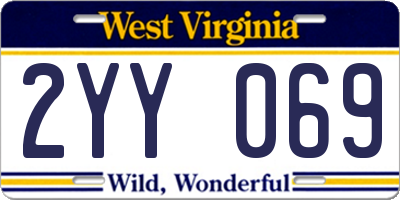 WV license plate 2YY069