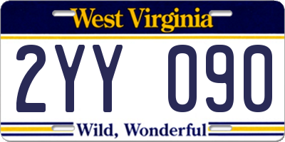 WV license plate 2YY090