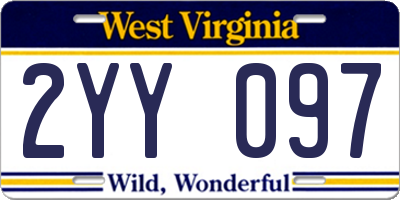 WV license plate 2YY097