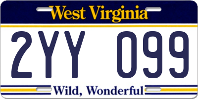 WV license plate 2YY099