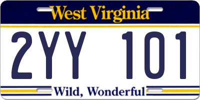 WV license plate 2YY101