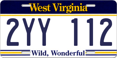 WV license plate 2YY112