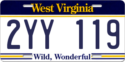 WV license plate 2YY119