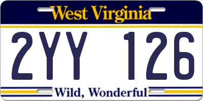 WV license plate 2YY126
