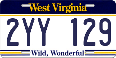 WV license plate 2YY129