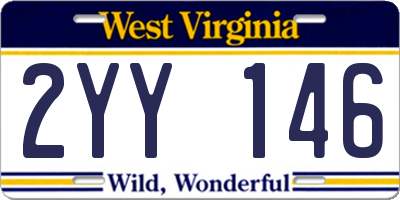 WV license plate 2YY146