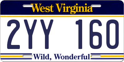 WV license plate 2YY160