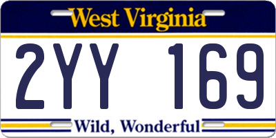 WV license plate 2YY169