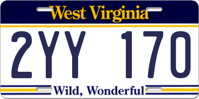 WV license plate 2YY170