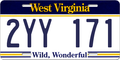 WV license plate 2YY171