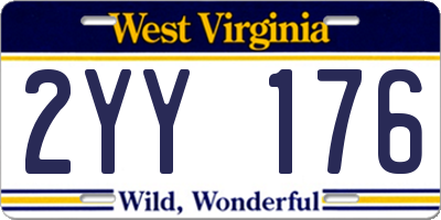 WV license plate 2YY176