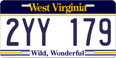 WV license plate 2YY179