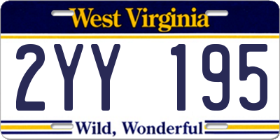 WV license plate 2YY195
