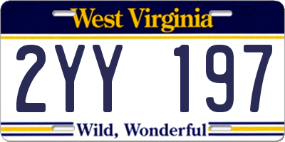 WV license plate 2YY197
