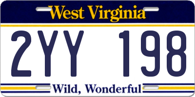 WV license plate 2YY198