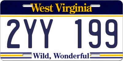 WV license plate 2YY199