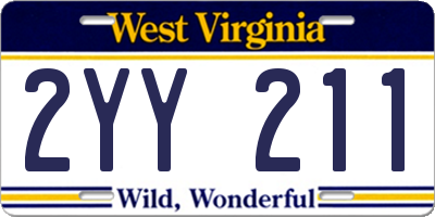 WV license plate 2YY211
