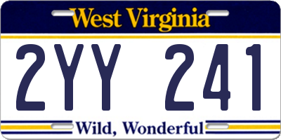 WV license plate 2YY241