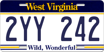 WV license plate 2YY242