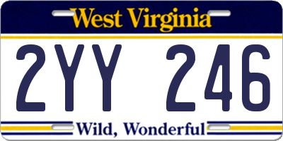 WV license plate 2YY246