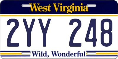 WV license plate 2YY248