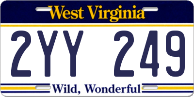 WV license plate 2YY249