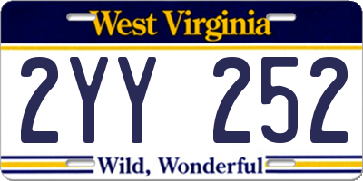 WV license plate 2YY252