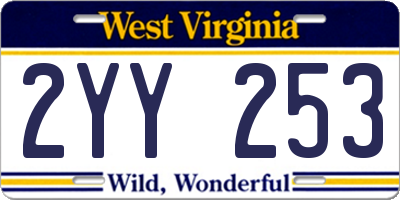 WV license plate 2YY253