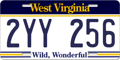 WV license plate 2YY256