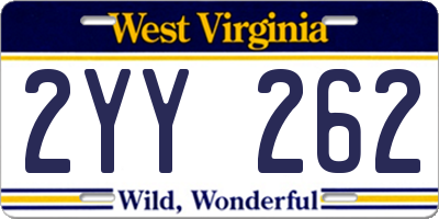 WV license plate 2YY262