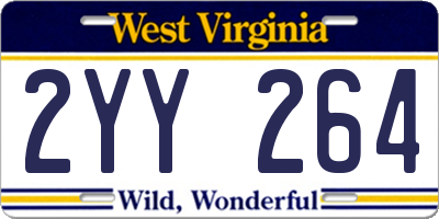WV license plate 2YY264