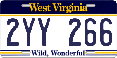 WV license plate 2YY266