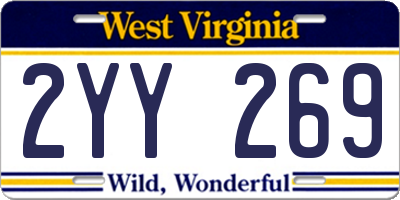 WV license plate 2YY269