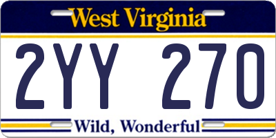 WV license plate 2YY270