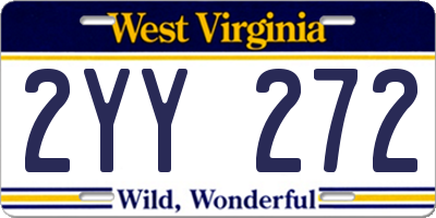 WV license plate 2YY272