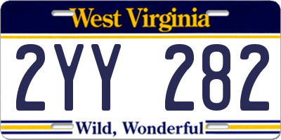 WV license plate 2YY282