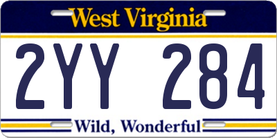 WV license plate 2YY284