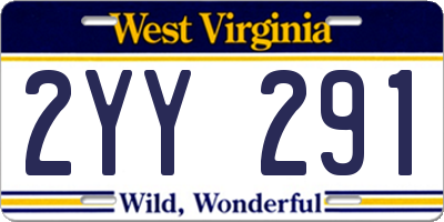 WV license plate 2YY291