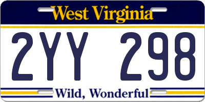 WV license plate 2YY298