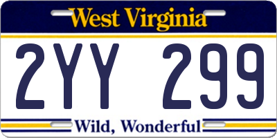 WV license plate 2YY299