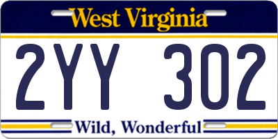 WV license plate 2YY302