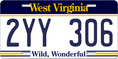 WV license plate 2YY306