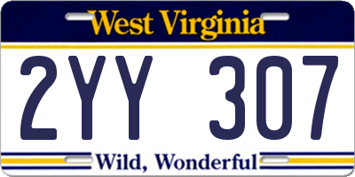 WV license plate 2YY307