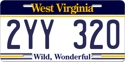 WV license plate 2YY320