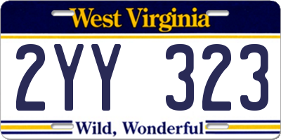 WV license plate 2YY323