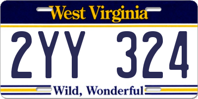 WV license plate 2YY324
