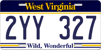 WV license plate 2YY327